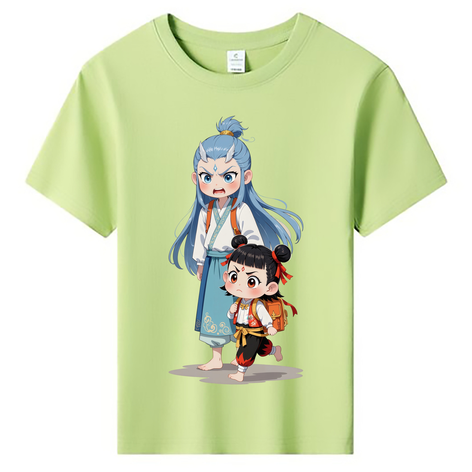 （画像用） Ne Zha 2 ナタ 魔童の大暴れ 綿100％キッズTシャツ（フロントプリント）